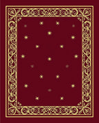 Deep Red Starry Night Regal Border Rug