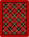 Red Yellow Black Diamond Overlay Rug