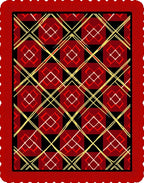 Red Yellow Black Diamond Overlay Rug