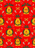 Golden Bells Red Butterfly Holiday Rug