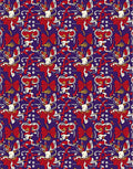 Crimson Golden Bows Abstract Whimsy Rug