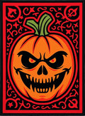 Spooky Orange Jack O Lantern Halloween Rug