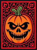 Spooky Orange Jack O Lantern Halloween Rug