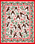 Festive Penguin Holiday Border Rug
