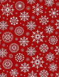 Red White Snowflake All Over Rug