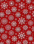 Red White Snowflake All Over Rug