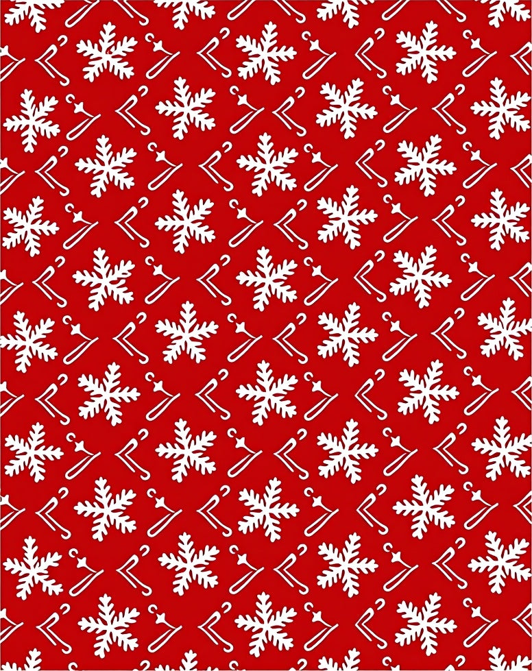 Crimson Snowflake Ornament Repeat Rug