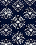 White Leafy Starburst Navy Rug