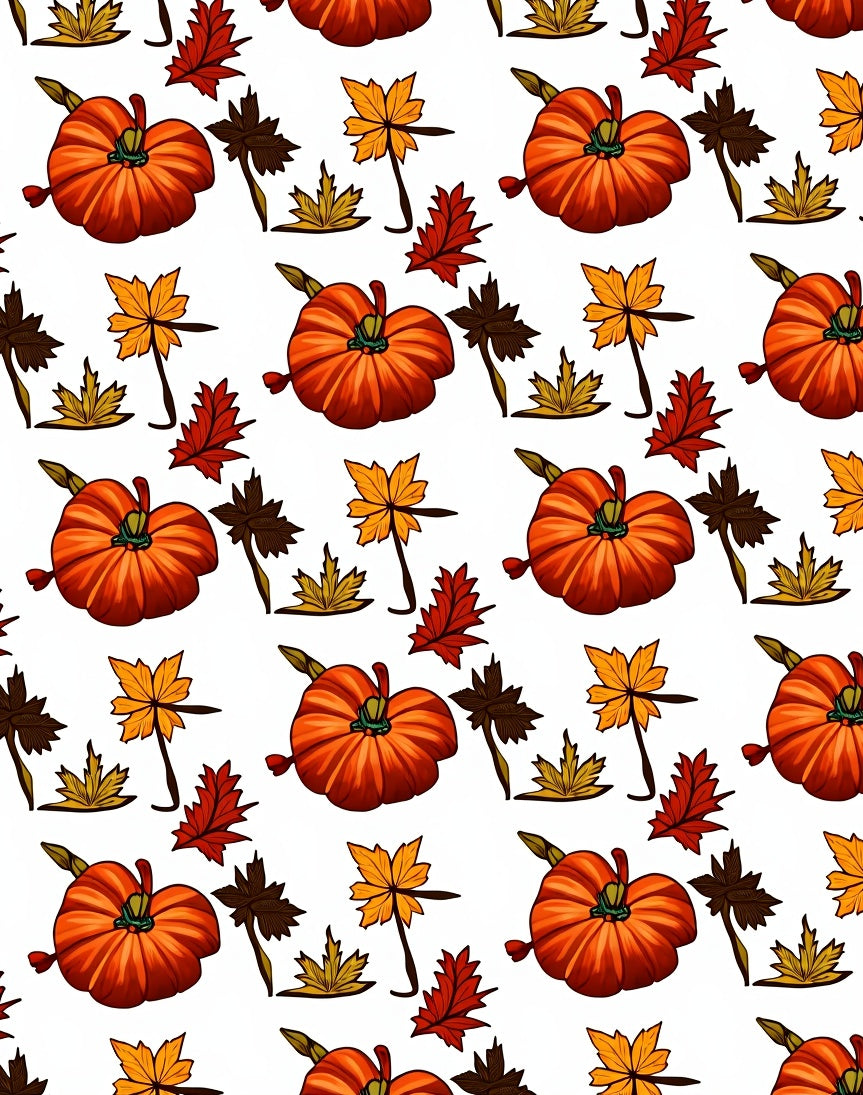 Harvest Orange Pumpkin Foliage Pattern Rug
