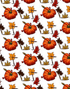 Harvest Orange Pumpkin Foliage Pattern Rug