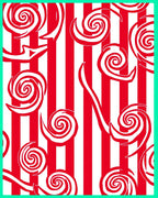 Whimsical Red Spiral Stripe Rug