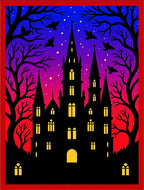 Gothic Castle Night Sky Gradient Rug