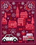 Crimson Village Snowflake Christmas Rug