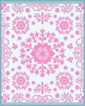 Pink Snowflake Medallion Sky Blue Rug
