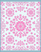 Pink Snowflake Medallion Sky Blue Rug