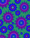 Vibrant Purple Blue Green Floral Mandala Rug