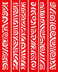 Bold Red Swirling Branches Rug
