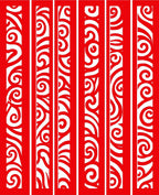 Bold Red Swirling Branches Rug