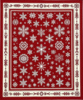Crimson Snowflakes Bordered Festive Rug