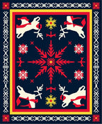 Bold Folk Art Animals Snowflake Rug