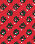 Festive Red Pine Holly Wreath Rug