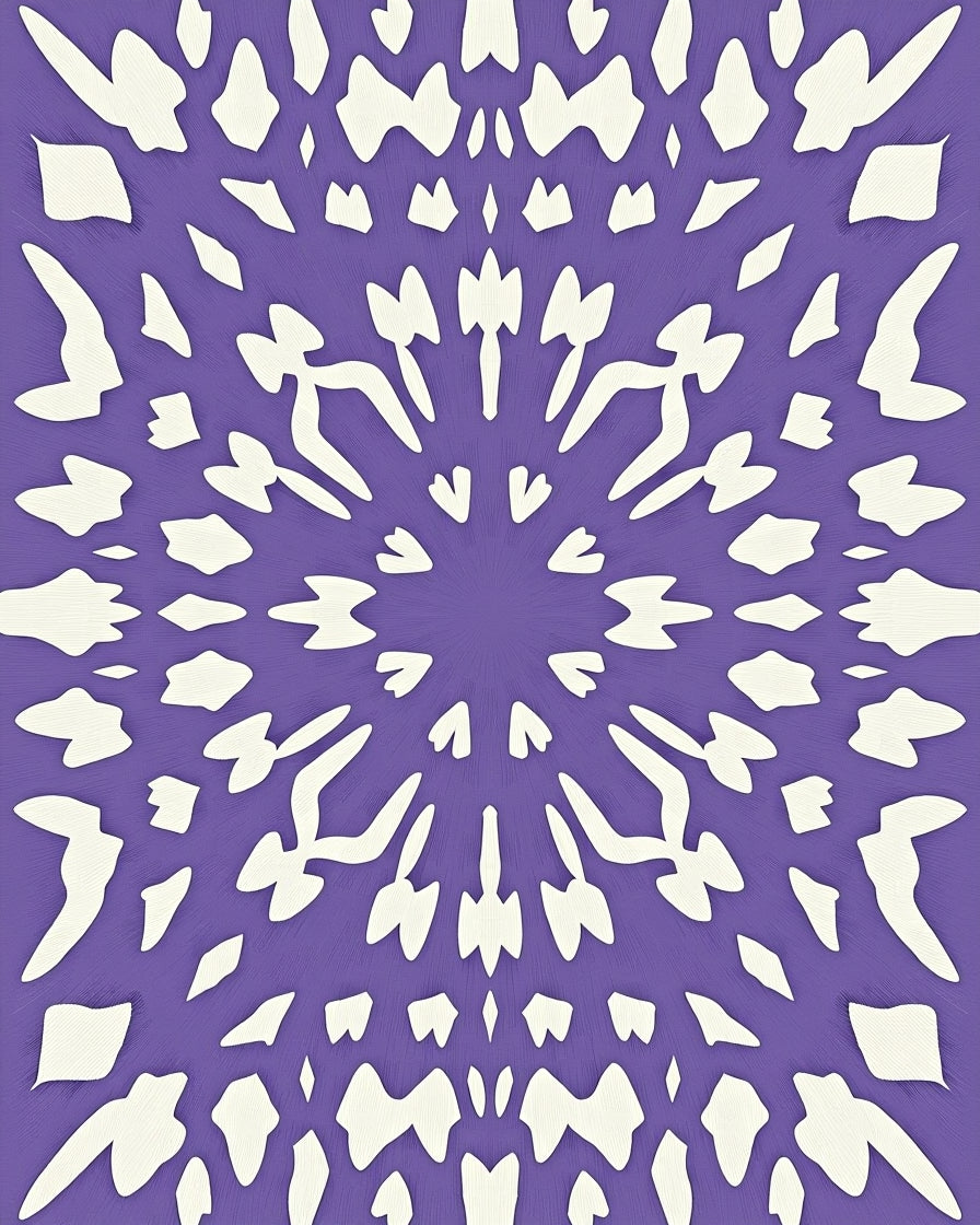 Purple Cream Radial Burst Rug