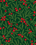 Forest Green Red Holly Garland Rug