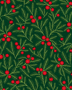 Forest Green Red Holly Garland Rug