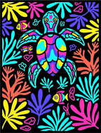 Colorful Sea Turtle Aquatic Life Rug