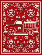 Retro Red Truck Snowflake Medallion Rug