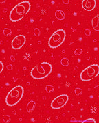 Red Oval Medallion Star burst accents Rug