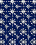 Navy White Snowflake Tile Rug