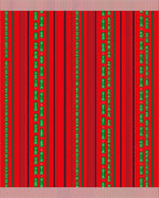 Bold Red Green Striped Vertical Columns Rug