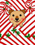 Cute Dog Red Holly Stripes Rug