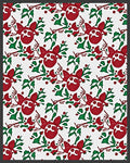 Red Reindeer Holly Leaf Swirl Rug