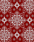 Rich Crimson White Medallion Mandala Rug