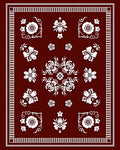 Crimson White Floral Medallion Harmony Rug
