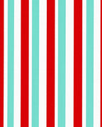 Bold Red Aqua Stripe Rug
