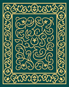 Golden Vine Scrollwork Medallion Rug