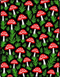 Whimsical Red Mushroom Forest Garden Rug