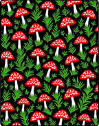 Whimsical Red Mushroom Forest Garden Rug