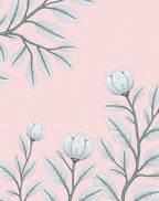 Soft Pink Botanical Floral Arrangement Rug