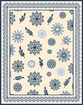Ivory and Navy Floral Sprigs Rug