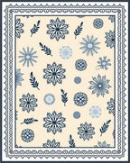 Ivory and Navy Floral Sprigs Rug