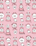 Whimsical Pink Character Garden Rug