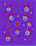 Purple Festive Skull Snowflakes Rug