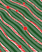 Green Red White Wavy Stripes Rug