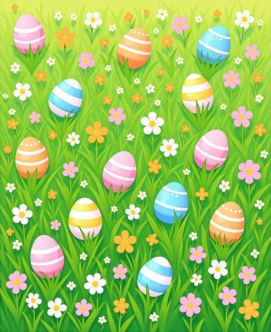 Easter Eggs Colorful Garden Field Rug