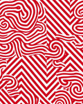 Bold Red Swirl Chevron Rug