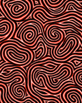Bold Red Black Maze Lines Rug